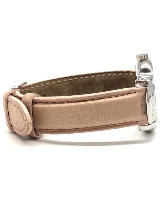 Bvlgari Solo Tempo St29 S Quartz Date Pink Dial Leather Watch Stuck main image 8